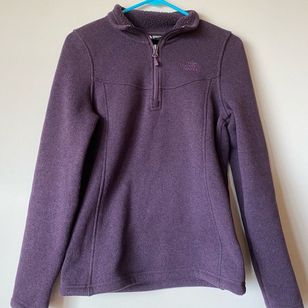 Purple North Face quarter zip pullover